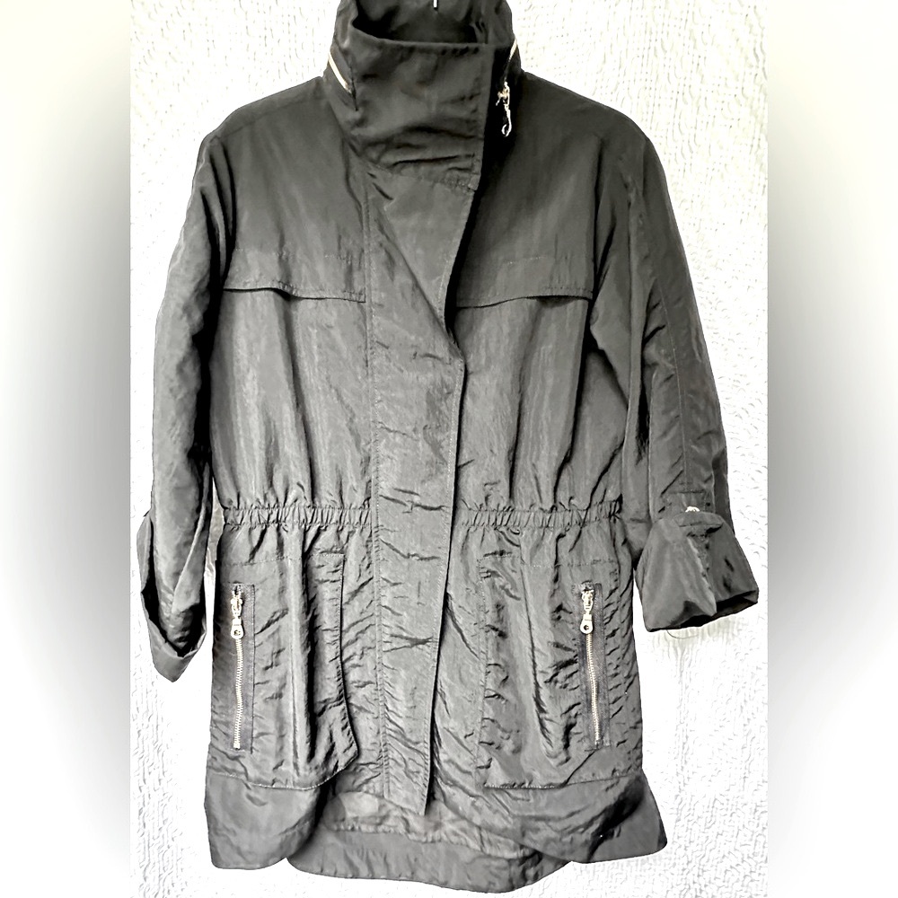 The Fillmore Crinkle Anorak Jacket in Black Size S